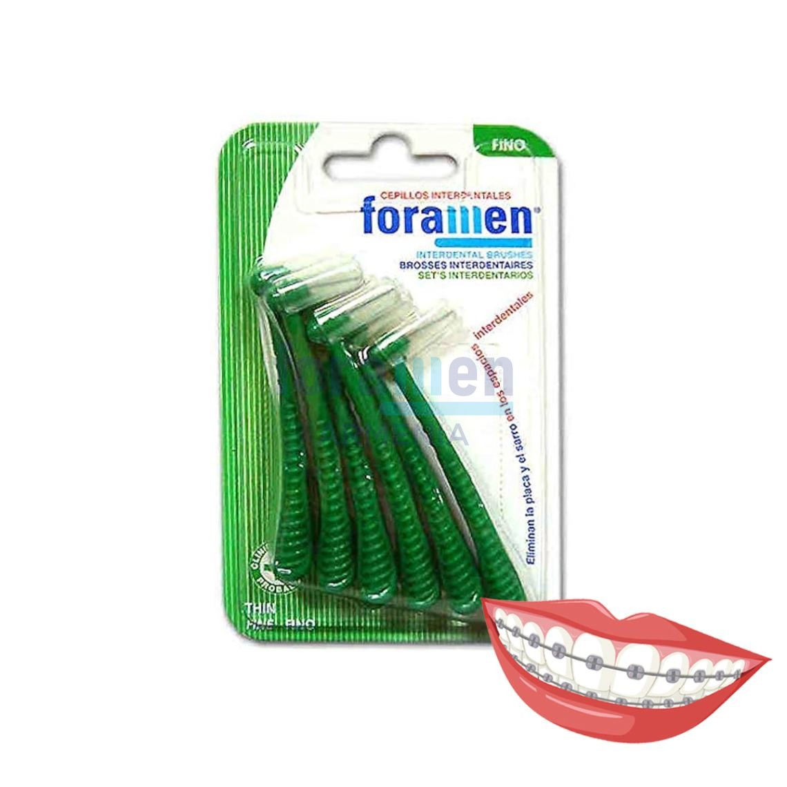 Angle Interdental Brushes Green THIN 1.3