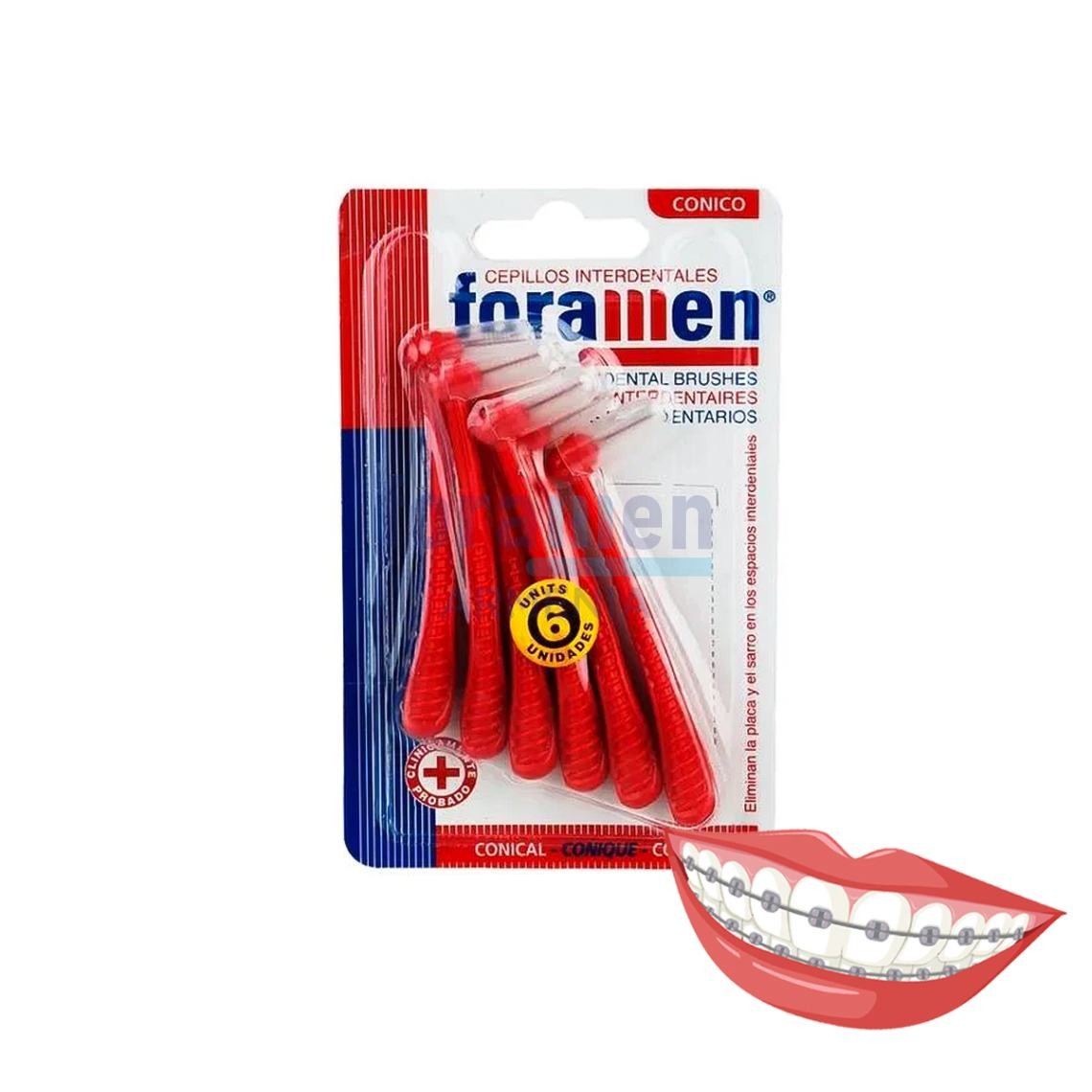 Angle Interdental Brushes Conical  Red 1.3-1.5